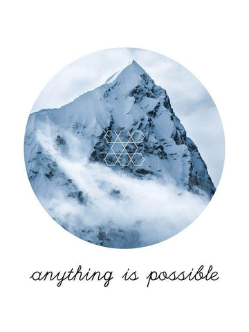 Anything is Possible Black Ornate Wood Framed Art Print with Double Matting by Urban Epiphany