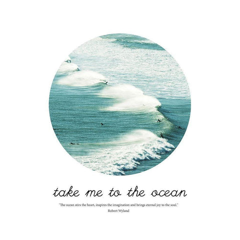 Take me to the Ocean White Modern Wood Framed Art Print by Urban Epiphany
