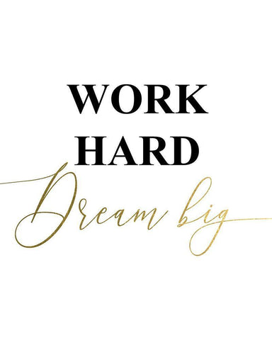 Work Hard White Modern Wood Framed Art Print with Double Matting by Urban Epiphany