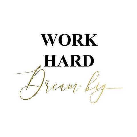 Work Hard Black Modern Wood Framed Art Print by Urban Epiphany