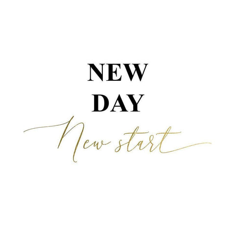 New Day New Start 5 White Modern Wood Framed Art Print by Urban Epiphany