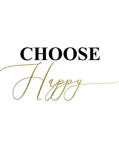 Choose Happy White Modern Wood Framed Art Print with Double Matting by Urban Epiphany