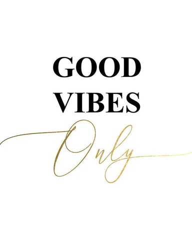 Good Vibes Only Black Ornate Wood Framed Art Print with Double Matting by Urban Epiphany