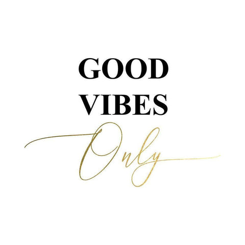Good Vibes Only Black Modern Wood Framed Art Print by Urban Epiphany