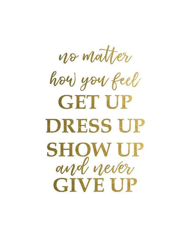 Never Give Up 2 White Modern Wood Framed Art Print with Double Matting by Urban Epiphany