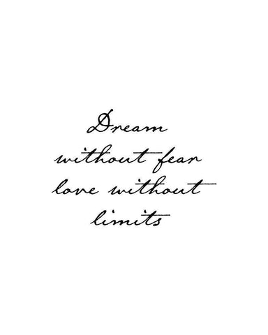 Dream Without Fear White Modern Wood Framed Art Print with Double Matting by Urban Epiphany