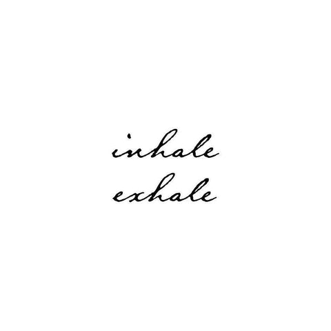 Inhale Exhale Black Modern Wood Framed Art Print with Double Matting by Urban Epiphany