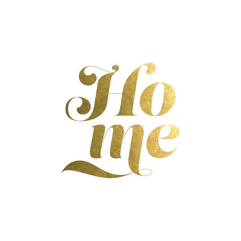 Home Gold White Modern Wood Framed Art Print by Urban Epiphany