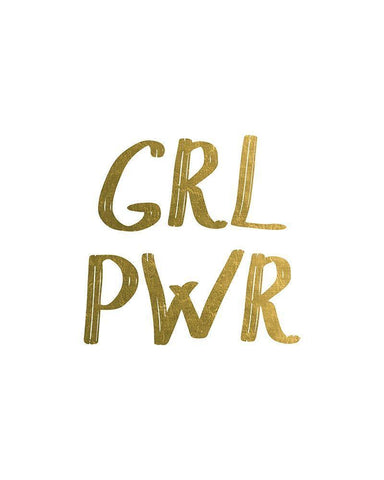 GRL PWR Gold Black Ornate Wood Framed Art Print with Double Matting by Urban Epiphany