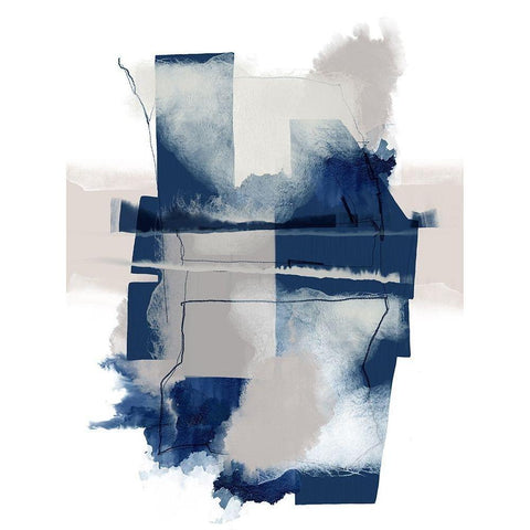 Juxtaposed Grey Black Modern Wood Framed Art Print with Double Matting by Urban Epiphany