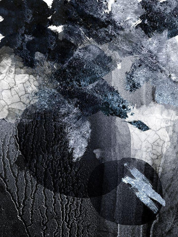 Shattered Abstract 1 Black Ornate Wood Framed Art Print with Double Matting by Urban Epiphany