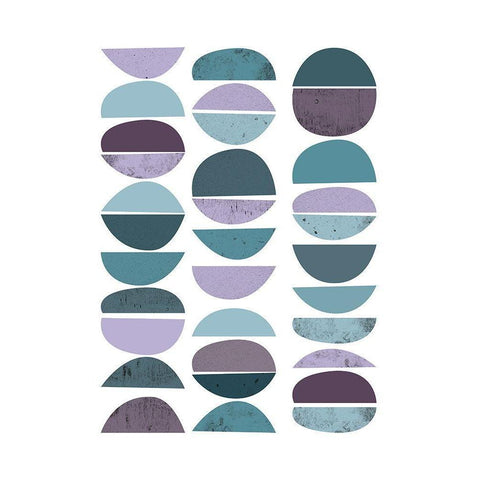 MidCentury Teal Purple 2 White Modern Wood Framed Art Print by Urban Epiphany