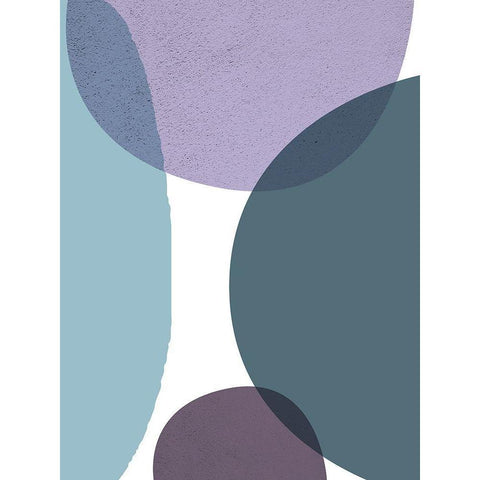 MidCentury Teal Purple 3 White Modern Wood Framed Art Print by Urban Epiphany