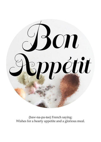 Bon Appetit Black Ornate Wood Framed Art Print with Double Matting by Urban Epiphany