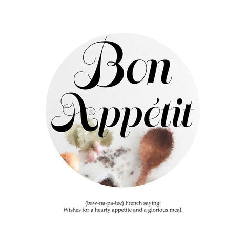 Bon Appetit Black Modern Wood Framed Art Print with Double Matting by Urban Epiphany