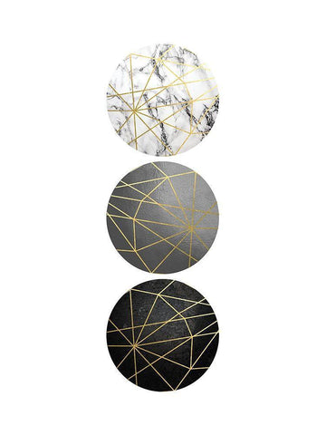 3 Circles White Modern Wood Framed Art Print with Double Matting by Urban Epiphany