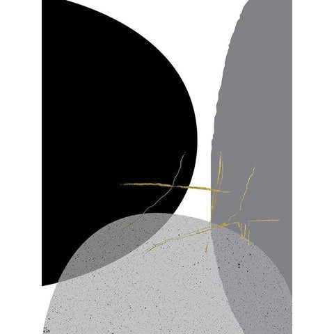 Black Gold Minimalist 1 Black Modern Wood Framed Art Print by Urban Epiphany