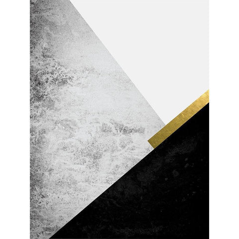 Black Grey Gold Mountains 1 Black Modern Wood Framed Art Print by Urban Epiphany