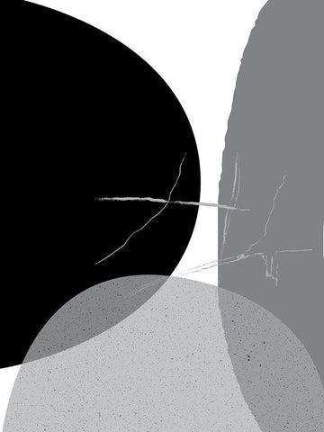 Black Grey Minimalist 1 White Modern Wood Framed Art Print with Double Matting by Urban Epiphany