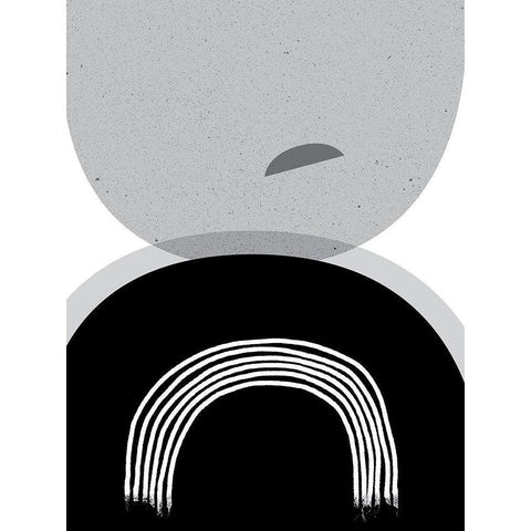 Black Grey Minimalist 2 Gold Ornate Wood Framed Art Print with Double Matting by Urban Epiphany