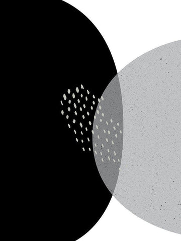 Black Grey Minimalist 3 White Modern Wood Framed Art Print with Double Matting by Urban Epiphany