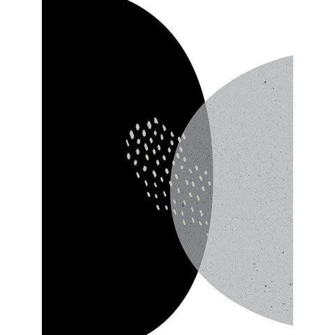 Black Grey Minimalist 3 Black Modern Wood Framed Art Print with Double Matting by Urban Epiphany