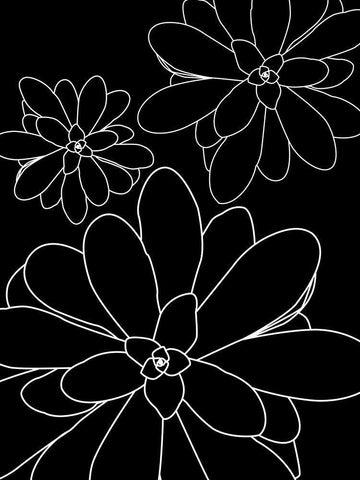 Black White Succulents Set of 2 Black Ornate Wood Framed Art Print with Double Matting by Urban Epiphany