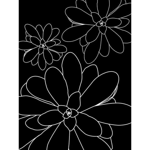 Black White Succulents Set of 2 Gold Ornate Wood Framed Art Print with Double Matting by Urban Epiphany