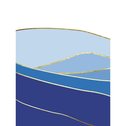 Blue Landscape 1 Black Modern Wood Framed Art Print by Lula Bijoux and Company