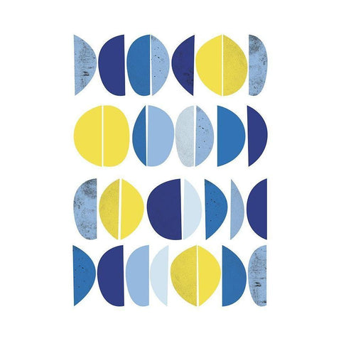 Blue Yellow Modern 2 Black Modern Wood Framed Art Print with Double Matting by Lula Bijoux and Company