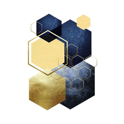 Geometric Greek Odyssey 4 Gold Ornate Wood Framed Art Print with Double Matting by Lula Bijoux and Company