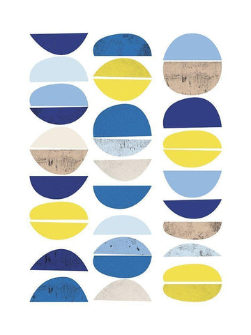 Modern Plates 4 White Modern Wood Framed Art Print with Double Matting by Lula Bijoux and Company