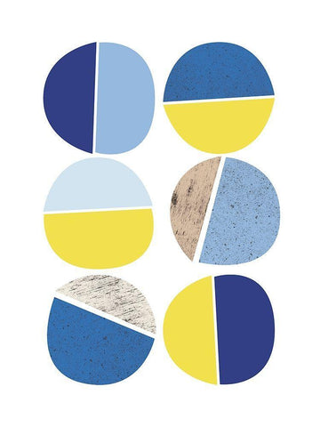 Modern Plates 5 White Modern Wood Framed Art Print with Double Matting by Lula Bijoux and Company