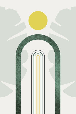 Mid Century Modern Sky 1 White Modern Wood Framed Art Print with Double Matting by Urban Epiphany