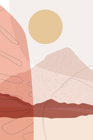 Dusty Desert Rocks 4 White Modern Wood Framed Art Print with Double Matting by Urban Epiphany