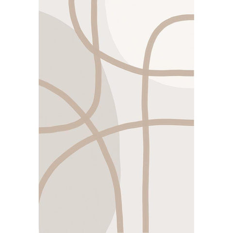 Minimal Lines 1 Black Modern Wood Framed Art Print with Double Matting by Urban Epiphany