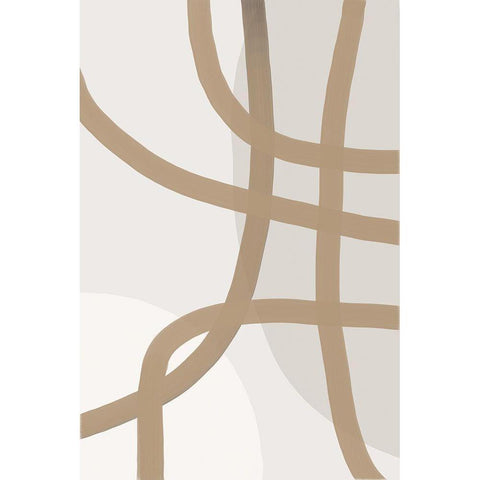 Minimal Lines 2 Black Modern Wood Framed Art Print with Double Matting by Urban Epiphany