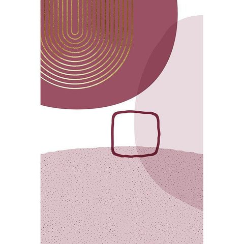 Abstract Minimalist Burgundy Gold 2 White Modern Wood Framed Art Print by Urban Epiphany