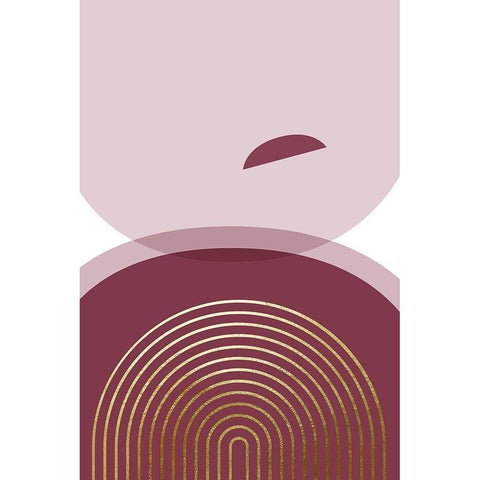 Abstract Minimalist Burgundy Gold 4 Black Modern Wood Framed Art Print by Urban Epiphany