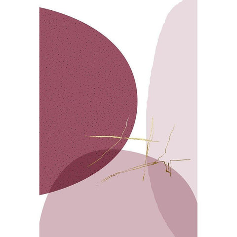 Abstract Minimalist Burgundy Gold 6 White Modern Wood Framed Art Print by Urban Epiphany