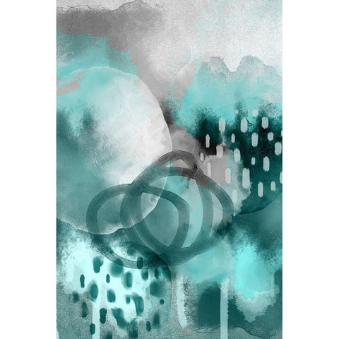 Dream of Childhood Teal White Modern Wood Framed Art Print by Urban Epiphany