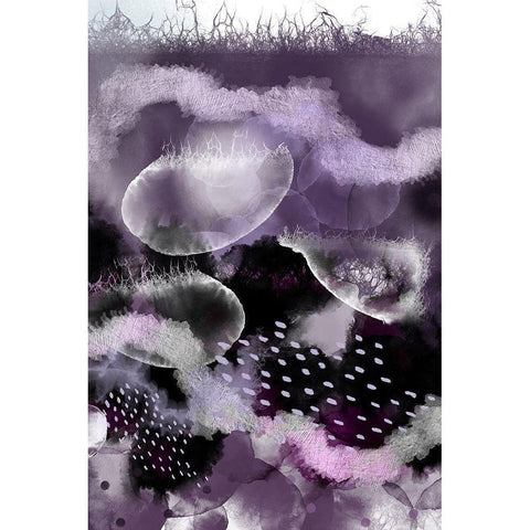 Evolving Ocean_Purple Black Modern Wood Framed Art Print with Double Matting by Urban Epiphany