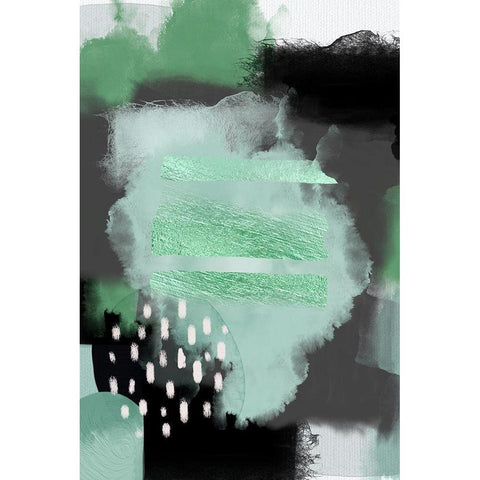 Green Meditation White Modern Wood Framed Art Print by Urban Epiphany