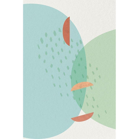 Mid Century Brights 3 Black Modern Wood Framed Art Print with Double Matting by Urban Epiphany