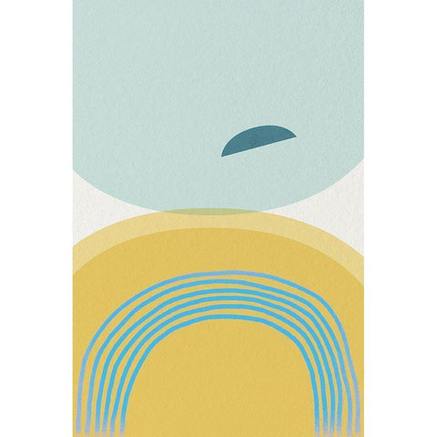Mid Century Brights 5 Black Modern Wood Framed Art Print by Urban Epiphany