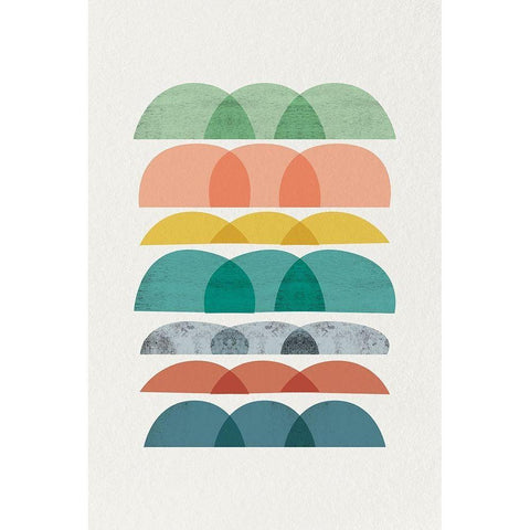 Mid Century Brights 7 White Modern Wood Framed Art Print by Urban Epiphany