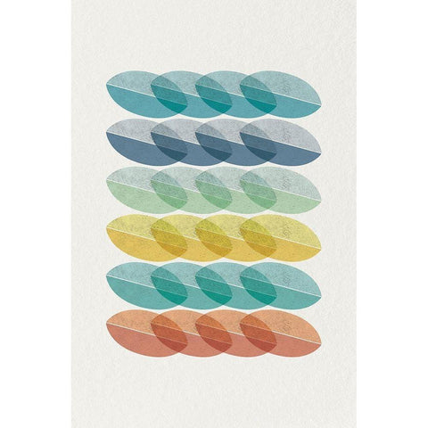 Mid Century Brights 9 White Modern Wood Framed Art Print by Urban Epiphany