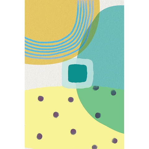 Mid Century Brights 10 Black Modern Wood Framed Art Print with Double Matting by Urban Epiphany