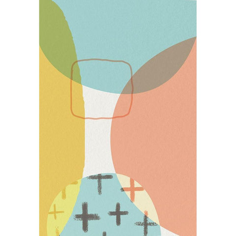 Mid Century Brights 11 Black Modern Wood Framed Art Print by Urban Epiphany