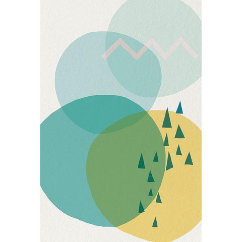 Mid Century Brights 12 White Modern Wood Framed Art Print by Urban Epiphany